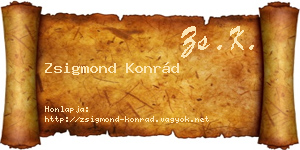 Zsigmond Konrád névjegykártya